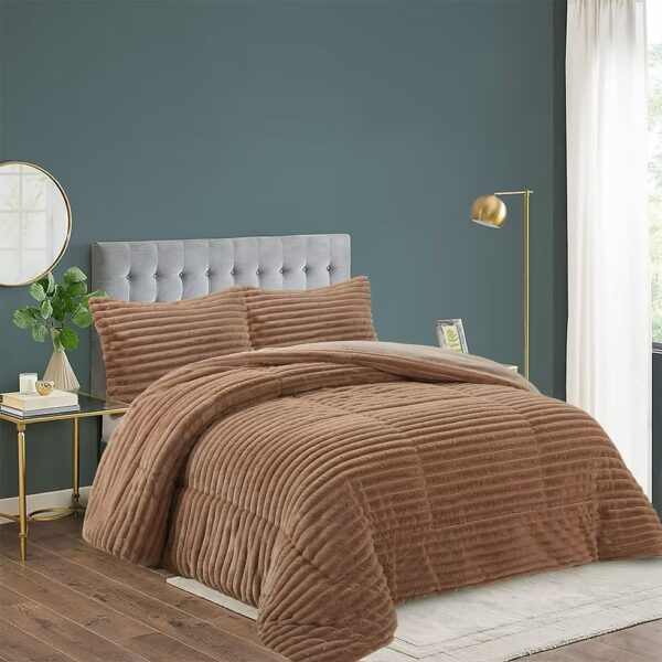 Cubrecama Sherpa Deluxe Camel ~ ¡Solo 2 Plazas!