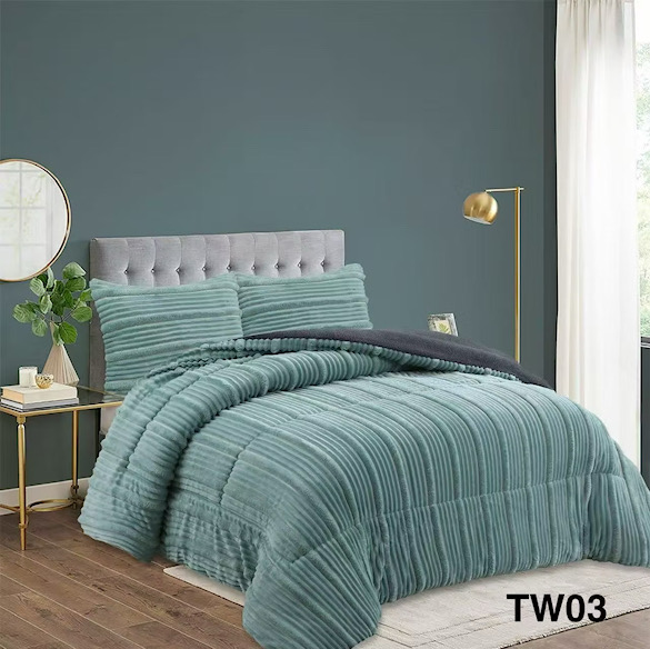 Cubrecama Sherpa Relieve Menta~ ¡Solo 2 Plazas!